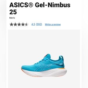 New in the box men’s ASICS Gel Nimbus 25 running shoe